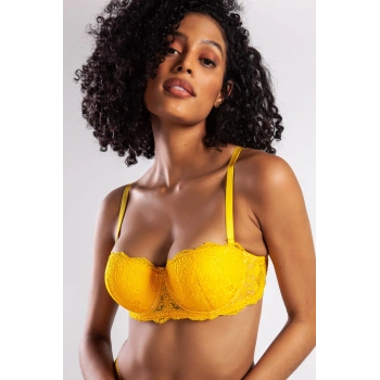 Golshan G.Colors Push Up Strapless Bra, Sarı Konforlu ve Şık Sütyen