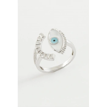 Göz Mineli Metal Yüzük