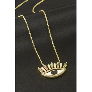 Göz Zirkon Taşlı Kolye