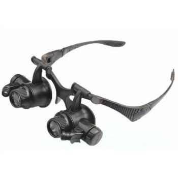 Gözlük Modeli 10X 15X 20X 25X Lens 2 Led Işıklı Büyüteç 9892G