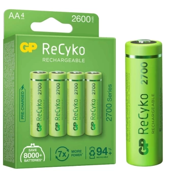 GP RECYKO AA 2600 MAH ŞARJLI 4LÜ PİL GP270AAHCE-2EB4 (GPRHC272E001) (4887)