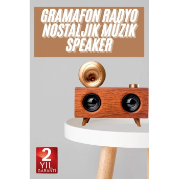 Gramafon Nostaljik Radyo Yüksek Ses Kalitesi Usb Tf Kart Aux