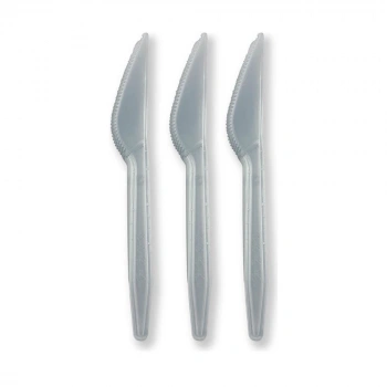 Gri Renk Lüks Plastik Bıçak 25 Adet