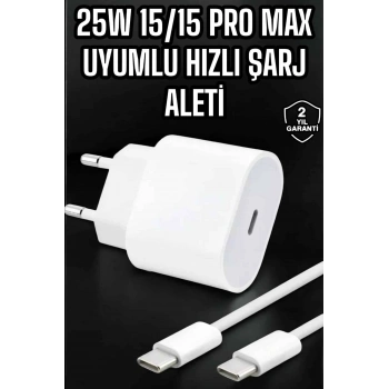 Güç Adaptörü Ve Kablosu Şarj Aleti 15/15 Pro Max Uyumlu Hızlı Şarj