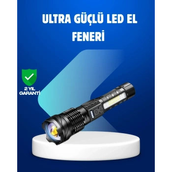 Güçlü Led El Feneri Şarj Edilebilir Çok Modlu