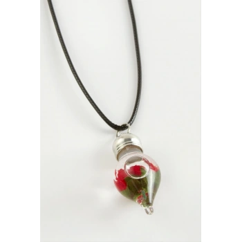 Gül Sulu Fanus Canlı Kolye