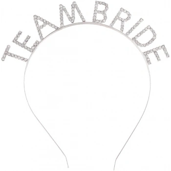 Gümüş Kaplama Kristal Taşlı Team Bride Taç 16x17 cm