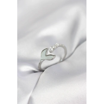 Gümüş Renk Balık Kuyruğu Model Kadın Yüzük - TJ-BYK4047