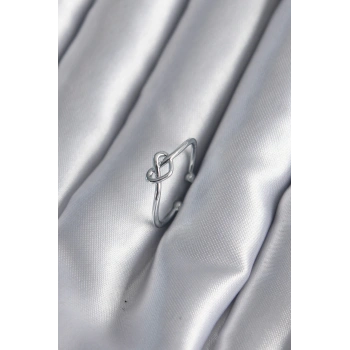 Gümüş Renk Düğüm Kalp Model Kadın Yüzük - TJ-BYK2946