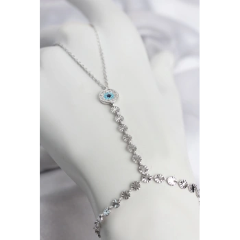 Gümüş Renk Pirinç Zirkon Taşlı Nazar Model Şahmeran TJ-SN774