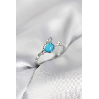 Gümüş Renk Zirkon Taşlı Satürn Model Kadın Yüzük - TJ-BYK4055