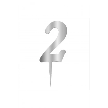 Gümüş Renkli Rakam Pasta ve Kek Pleksi