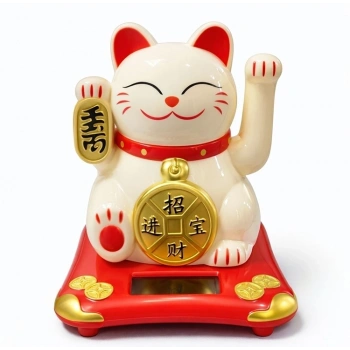 Güneş Enerjili Sallanan Şans Kedisi - Maneki Neko Alk4523