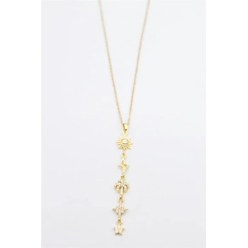 Güneş Yıldız Kolye - Altın
