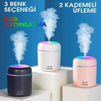 H2O LED Işıklı Mini Oda Hava Nemlendirici (4887)