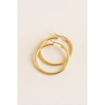 Halka Lüks Çelik Küpe 3 cm