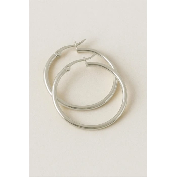 Halka Lüks Çelik Küpe 4,5 cm