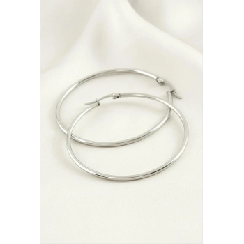 Halka Lüks Çelik Küpe 5 cm