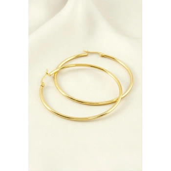 Halka Lüks Çelik Küpe 5,5 cm