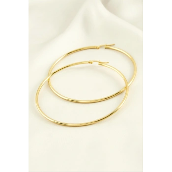 Halka Lüks Çelik Küpe 6 cm