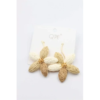 Hasır Çiçek Küpe - ÇOK RENKLİ