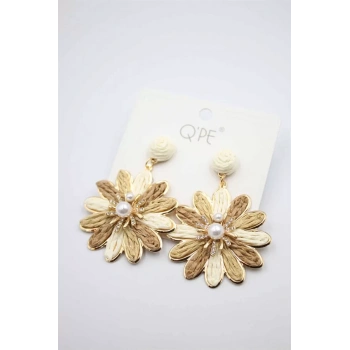 Hasır Çiçek Küpe - ÇOK RENKLİ