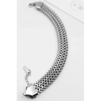 Hasır Zincir Bileklik - Gümüş