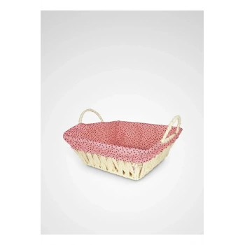 Hasırlı Bezli Ekmek Sepeti Dikdörtgen Renkli -8822