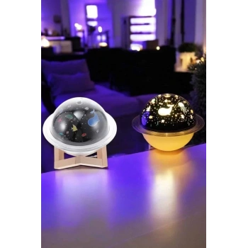 Hava Nemlendirici Masa Ve Gece Lambası Usb Projeksiyon Aromaterapi