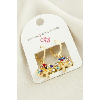 Hayat Ağacı Taşlı Küpe