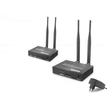 Hdmi Kablosuz Görüntü Ve Ses Aktarım Seti Loop-Out 1080P 200 M Siyah HDX1444