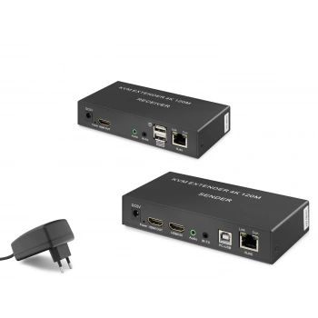 Hdmi Kvm Extender 4K 120 M - Siyah HDX1306
