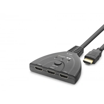 Hdmı Switch 4K 60 Hz Hdr Kablolu 3 Giriş 1 Çıkış Siyah HDX7870