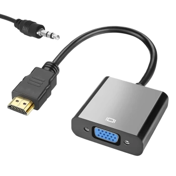 HDMI TO VGA ÇEVİRİCİ ADAPTÖR SES ÇIKIŞLI (4887)