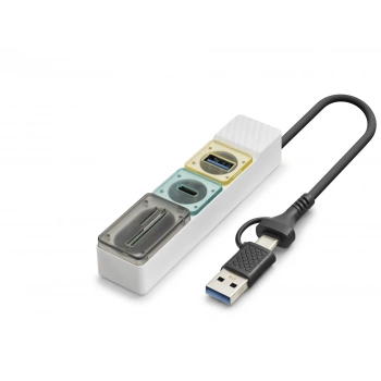 Hdx7058 Type-C Usb 3.0 Combo Hub Kart Okuyucu 4 Port 5 Gbps - Beyaz