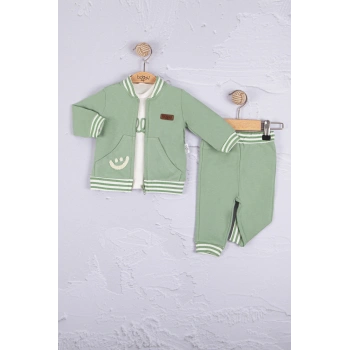 Hello Nakışlı % 100 Pamuk 3lü Erkek Bebek Takımı