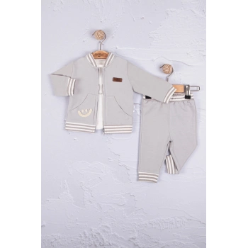 Hello Nakışlı % 100 Pamuk 3lü Erkek Bebek Takımı