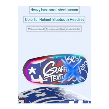 Helmet Graffiti Motor Kask Kulaklık Rgb Modlu Su Geçirmez 6.0 Bluetooth Intercom Yenı Model