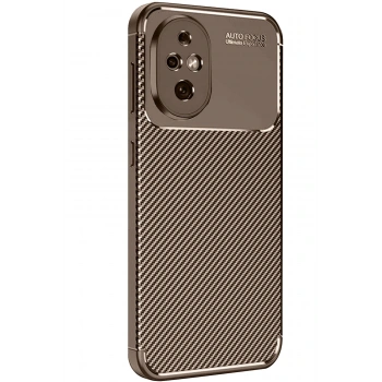 Honor 200 Kılıf Auto Focus Karbon Kapak - Kahverengi