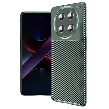 Honor Magic 7 Lite Kılıf Auto Focus Karbon Kapak - Koyu Yeşil