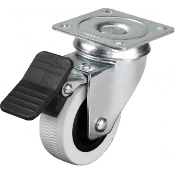 Hts 334 - 50x20 mm Çift Bilyalı Tablalı Frenli Teker 4 Adet