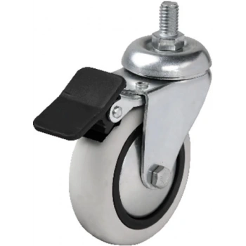 Hts 354 - 75x25 mm PVC Makaralı Vidalı Frenli Teker 4 Adet