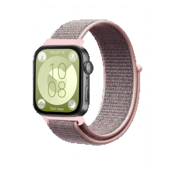 Huawei Fit 4 Hasırlı Cırtcırtlı Kordon - Pembe
