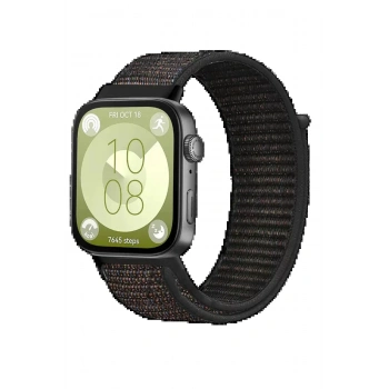 Huawei Fit 4 Hasırlı Cırtcırtlı Kordon - Siyah