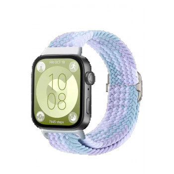 Huawei Fit 4 Star Kordon - Lila-Beyaz