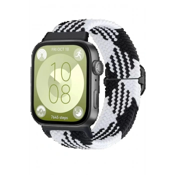 Huawei Fit 4 Star Kordon - Siyah-Beyaz