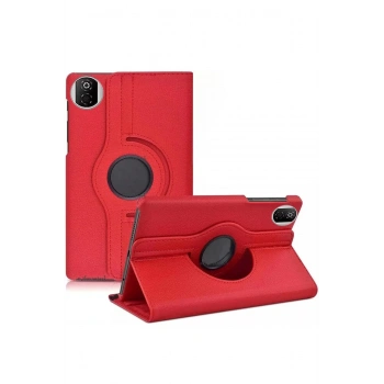 Huawei Honor Pad X7 360 Tablet Deri Kılıf - Kırmızı