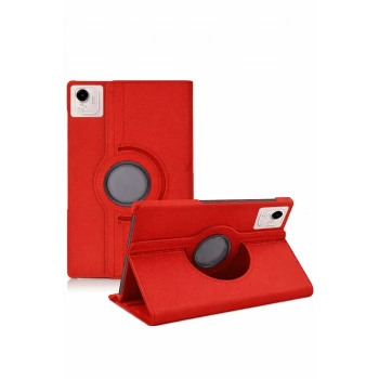 Huawei Honor Pad X9A 360 Tablet Deri Kılıf - Kırmızı