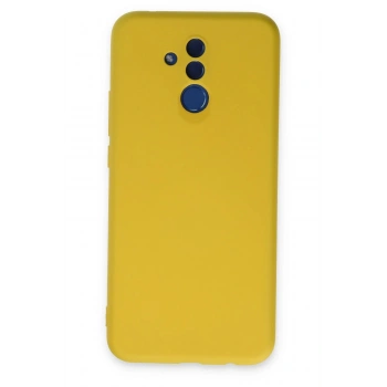 Huawei Mate 20 Lite Kılıf Nano içi Kadife Silikon - Sarı