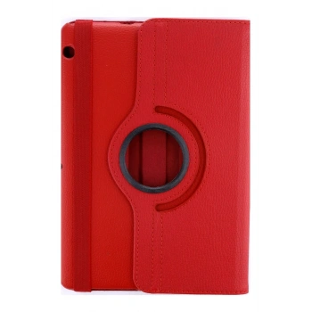 Huawei MediaPad T3 10 / 9.6 Kılıf 360 Tablet Deri Kılıf - Kırmızı
